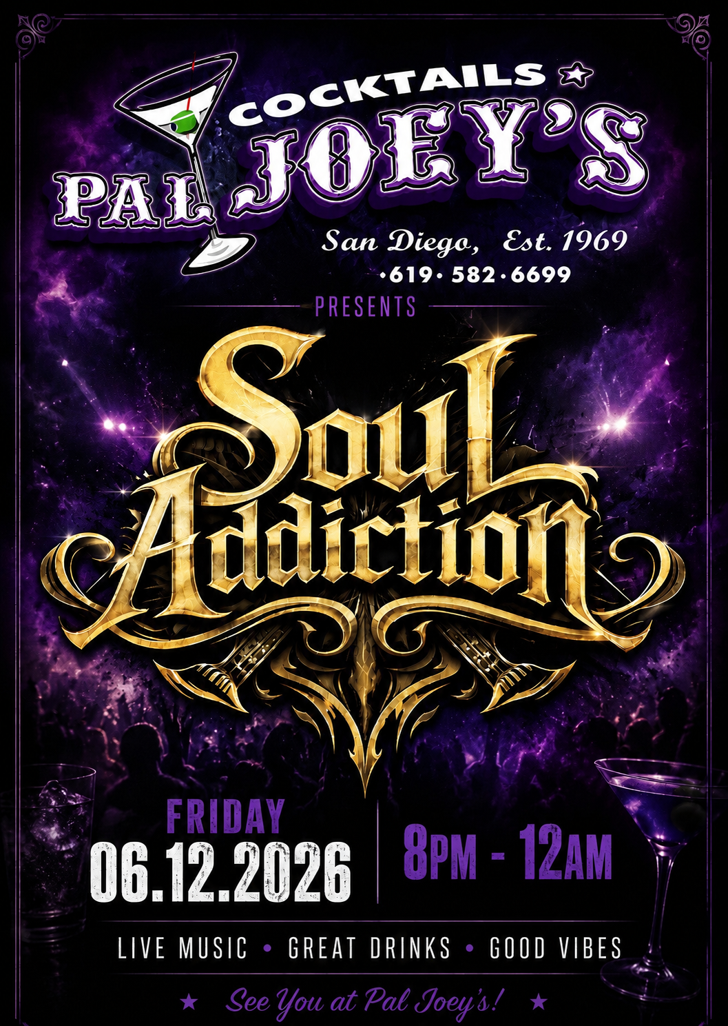 Soul Addiction at Pal Joey's 06/12/2026 at 8pm