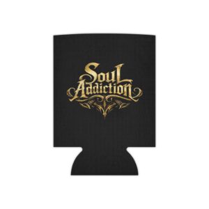 Can Cooler — "Soul Addiction" Gold Script Can Cooler (Black)