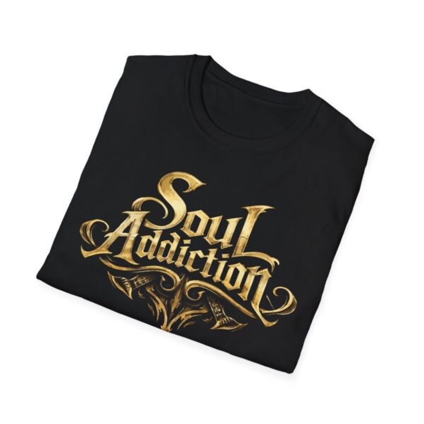Soul Addiction T‑Shirt — Gothic Gold Logo Band Tee