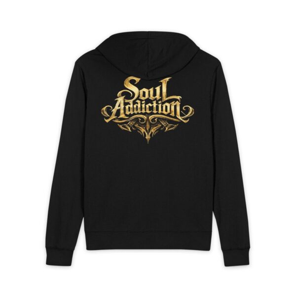 Soul Addiction Gold Script Full‑Zip Hoodie
