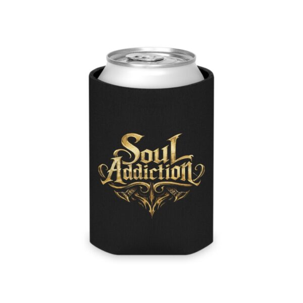 Can Cooler — "Soul Addiction" Gold Script Can Cooler (Black)